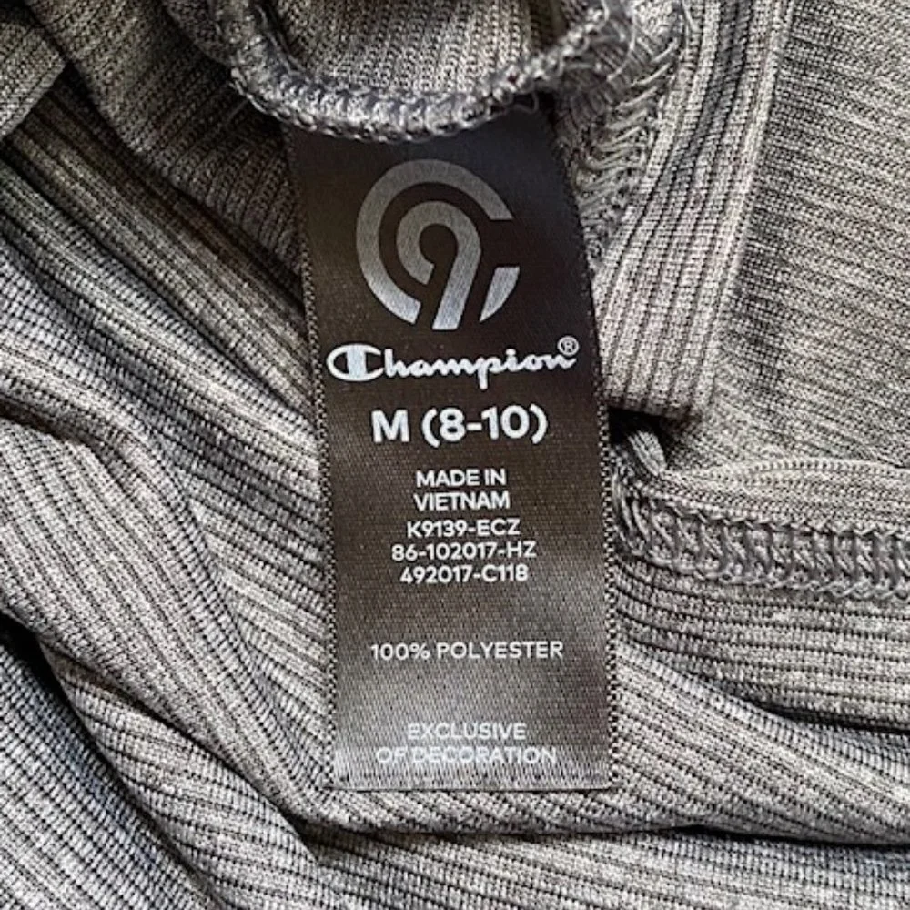 Champion Gray Pinstripe Active Wear Polo Shirt - Picture 9 of 11